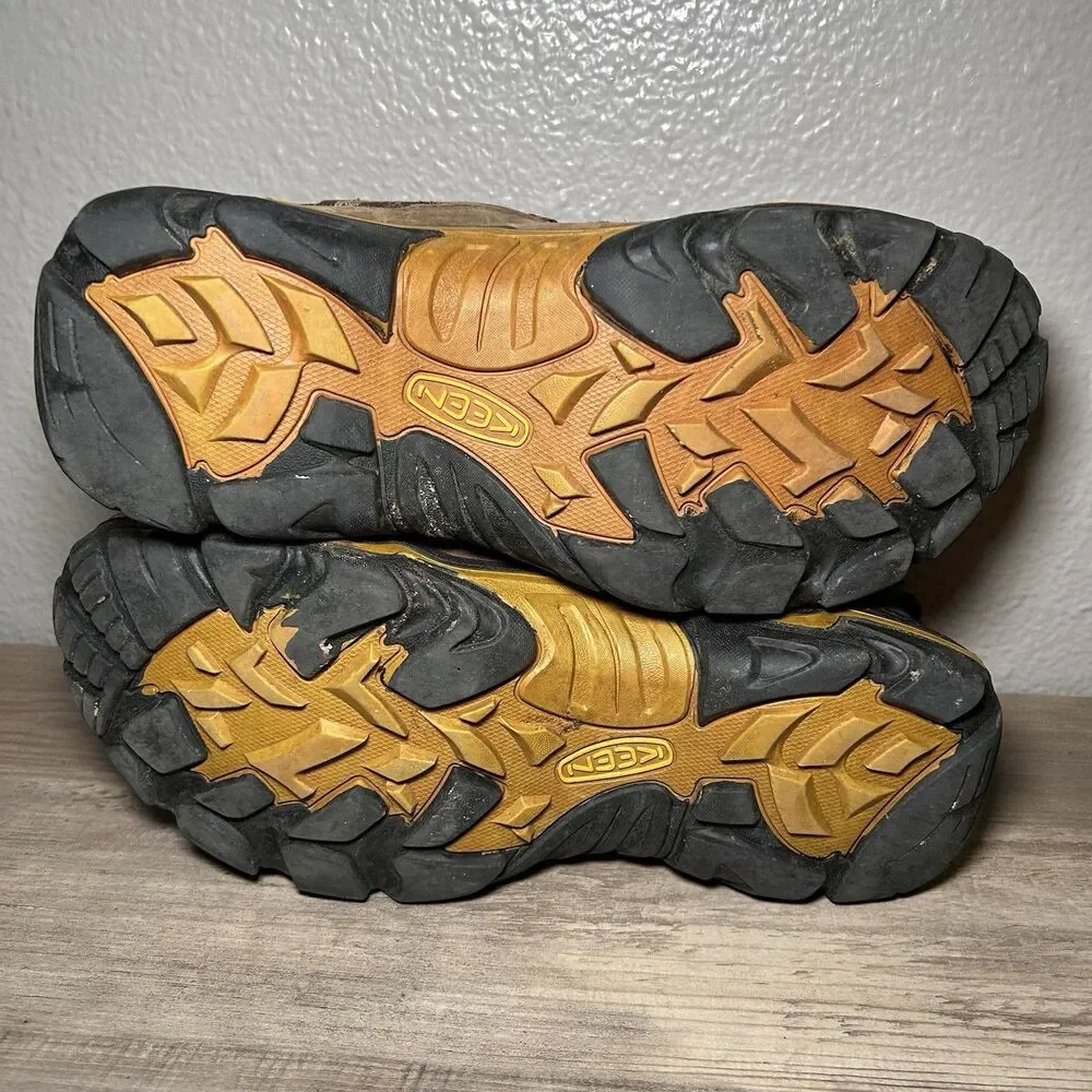 KEEN Durand WP Low Top Hiking Boots Size 9.5 Mens USA Built Brown/Orange